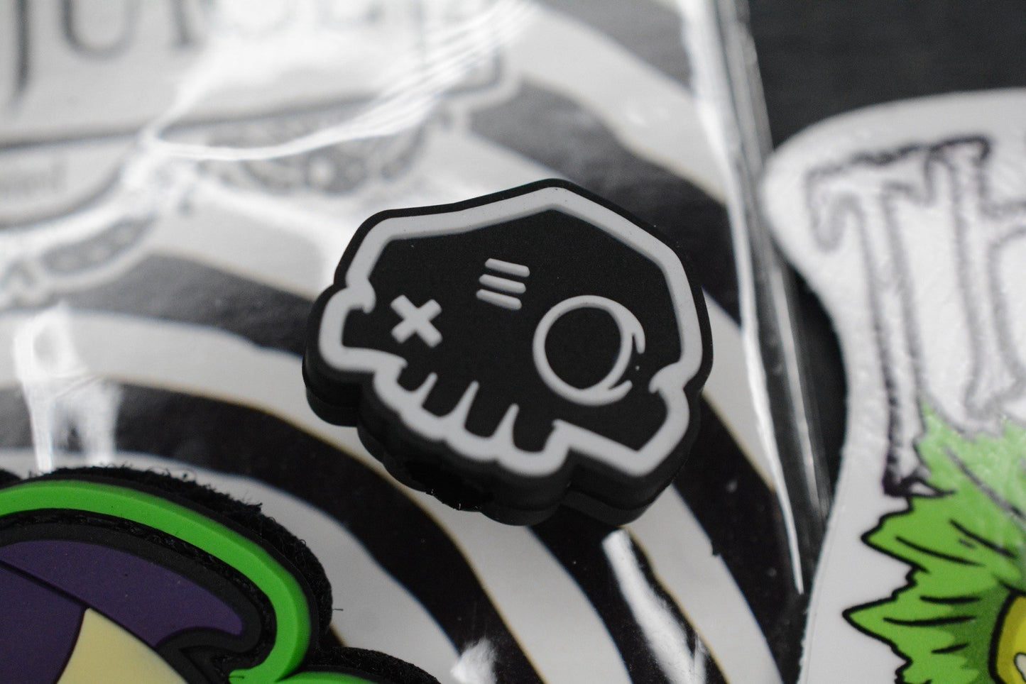 RARE++ Inky EDC x Beetlejuice Patch Set - 2x Patches & B/W Themed PVC Bead