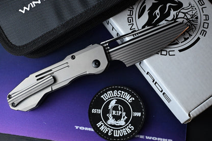 NEW Winterblade Fusion - Natural Titanium Scales w/ Laser Bacon M390 Blade