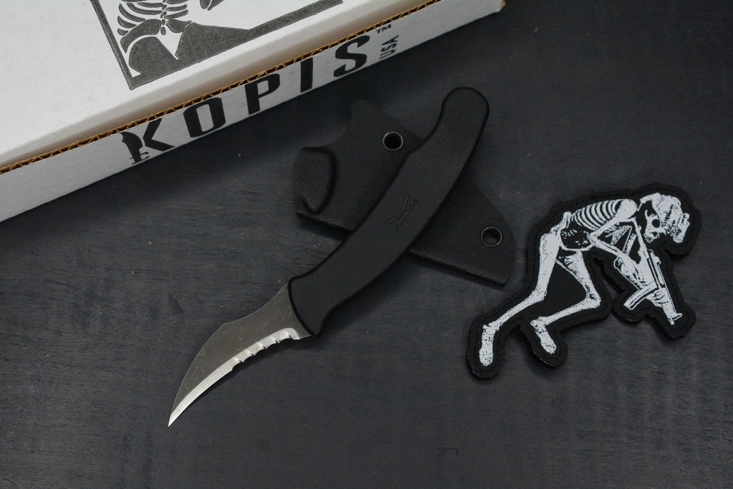 NEW Kopis Designs x Ed Calderon L-Via Field Knife Matte 154CM w/ Manifesto Patch