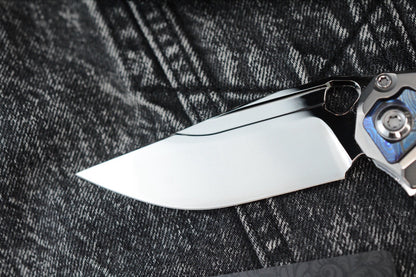 RARE Custom Knife Factory x Marfione Ratax - Polished M398 / Ti Integral SN#006