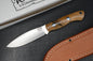 NEW Bark River Mini Tundra Spalted Hackberry Maple Burl #2  w/ Leather Sheath