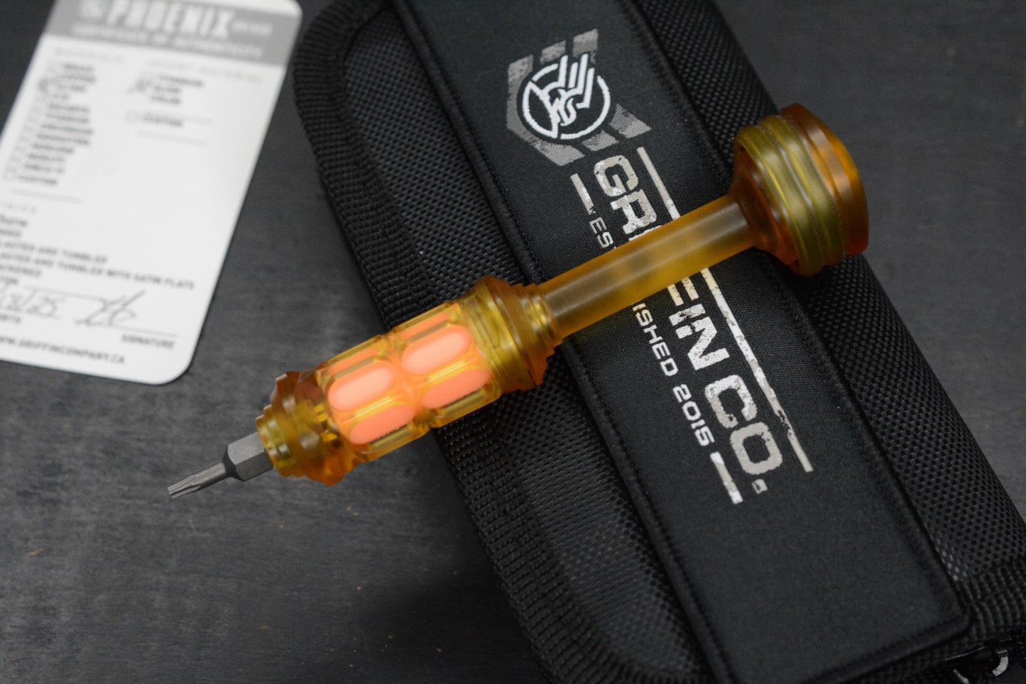 NEW Griffin Combat Pheonix Bit Driver Ultem w/ Orange GITD Insert Re JRW