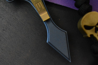 RARE Metal One Anodized Punisher Spike Pry Bar w/ Brass Bead Re NGMCo Microtech
