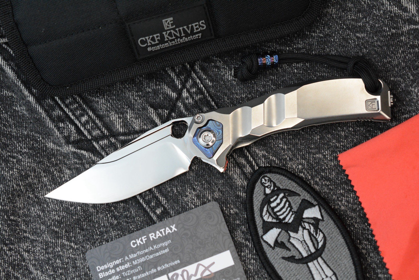 RARE Custom Knife Factory x Marfione Ratax - Polished M398 / Ti Integral SN#006