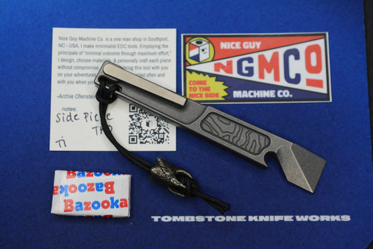 NEW Nice Guy Machine Co x Triple Aught - Side Piece TAD Ed Mean Skull Ti Pry