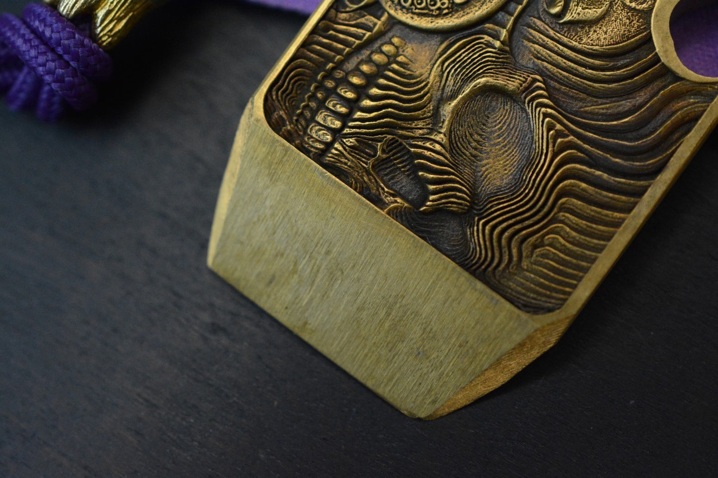 RARE “Fatboy Creations” Kraken Skull Brass Pry Bar USA Made Handmade Re NGMCo