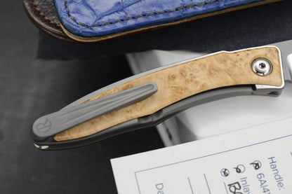 NEW Chris Reeve Knives Mnandi Box Elder Inlays/DP Magnacut w/ Gator Sheath & COA