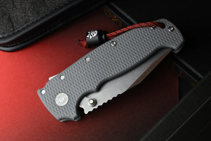 NEW Demko AD20 XXX Shark Lock - Grey G10 / CPM3V Stud Only w/ Poison Bead