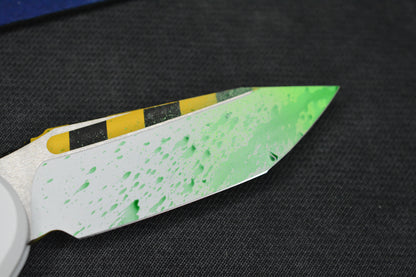 NEW Microtech LUDT Gen-III T/E - “Caution Tape” White Slime Ghostbuster Special Edition