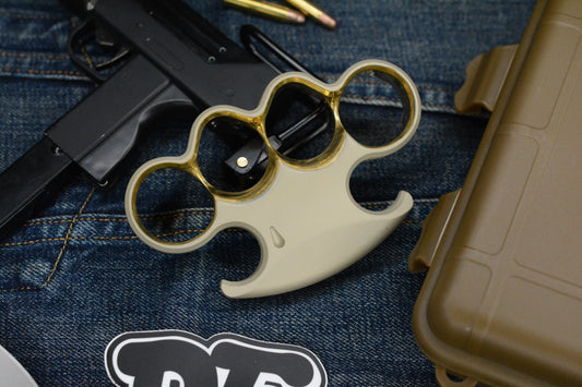 CUSTOM Delicious Fist 4FK - Platinum Cerakote Brass / Polished Finger Stalls 1/1