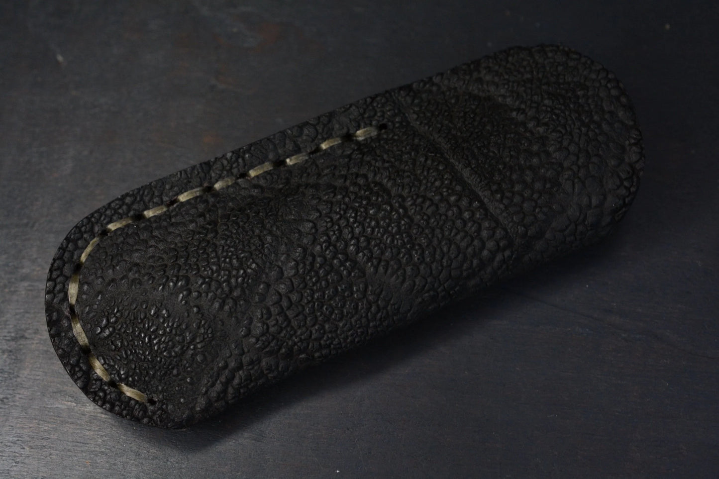 Burr Oak Knives Mini Combat Utility Knife Walrus Ivory (2.5" Mosaic Damascus) - Elephant Sheath