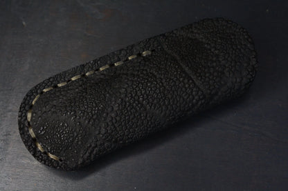 Burr Oak Knives Mini Combat Utility Knife Walrus Ivory (2.5" Mosaic Damascus) - Elephant Sheath
