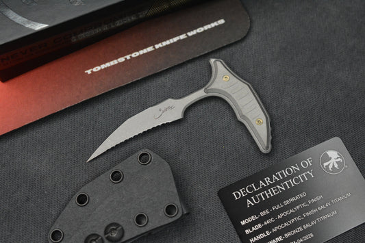 NEW Microtech Bee Push Dagger - Bronze Ano 440C / Apocalyptic Ti