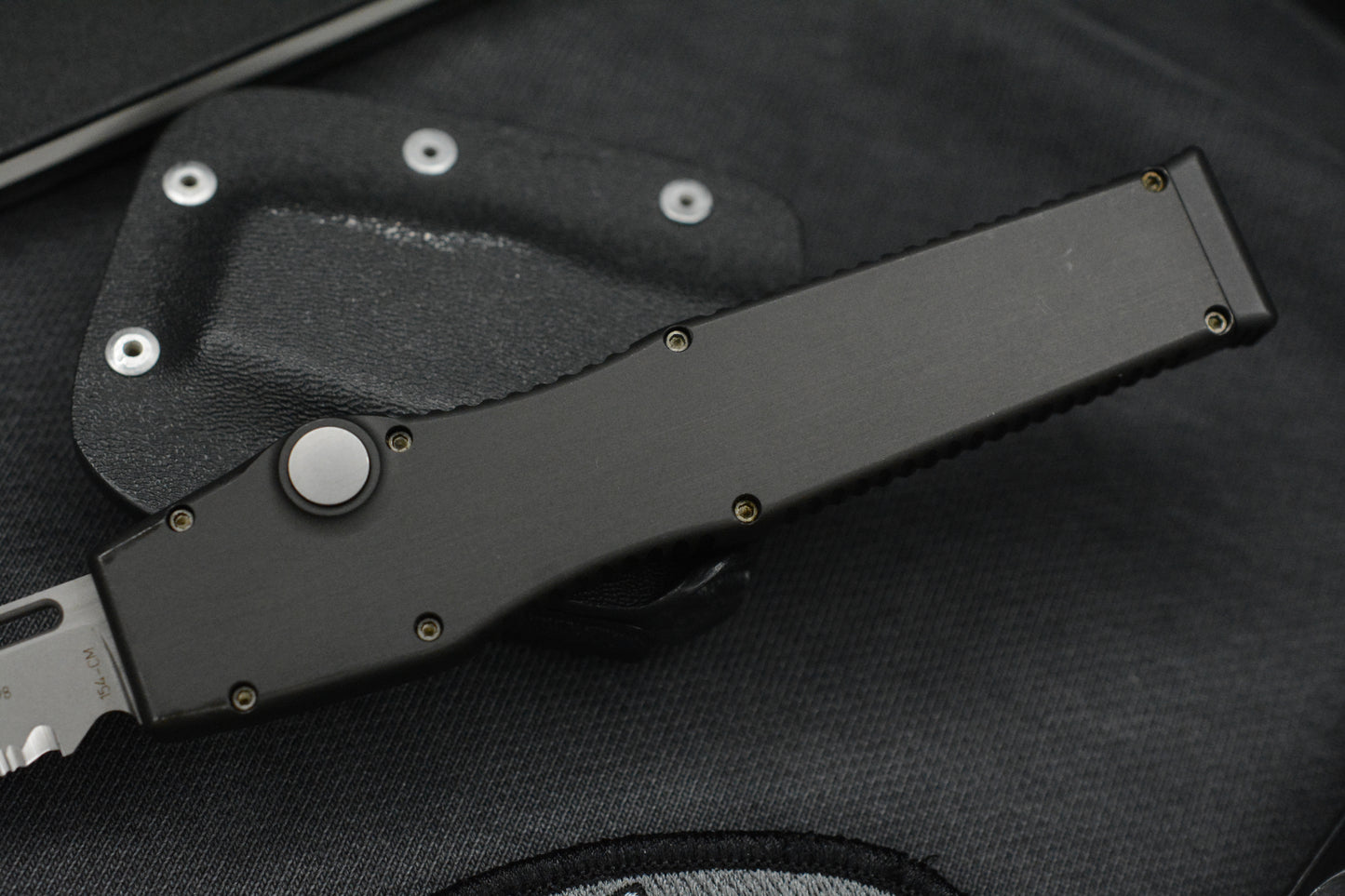 RARE Microtech Halo II Black S/E 154CM 04/1998 w/ Kydex Sheath & Patch