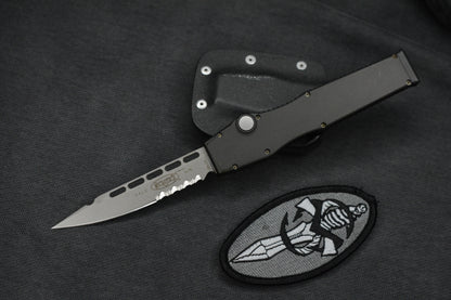 RARE Microtech Halo II Black S/E 154CM 04/1998 w/ Kydex Sheath & Patch