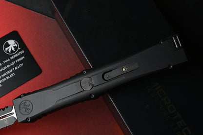 RARE Microtech Nemesis IV Black DLC Double Vapor Blast - D/E Full Serrated 08/2026