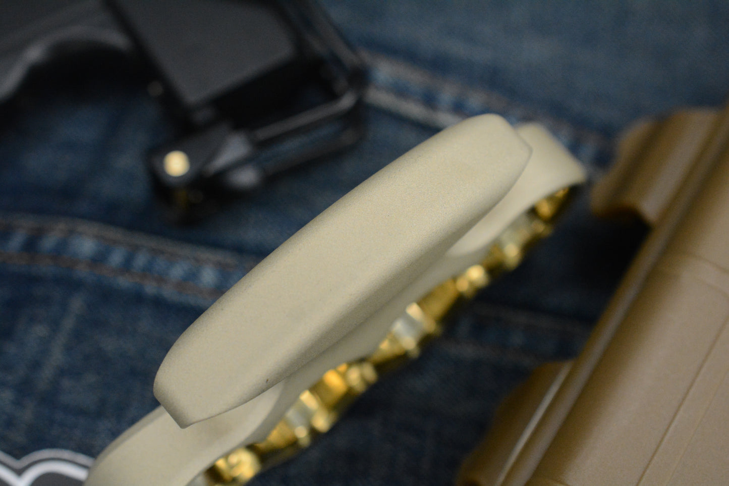 CUSTOM Delicious Fist 4FK - Platinum Cerakote Brass / Polished Finger Stalls 1/1