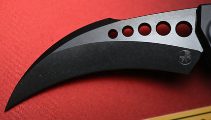 NEW Microtech Hawk Auto SHADOW Black w/ Playge Bead & Wick Pack