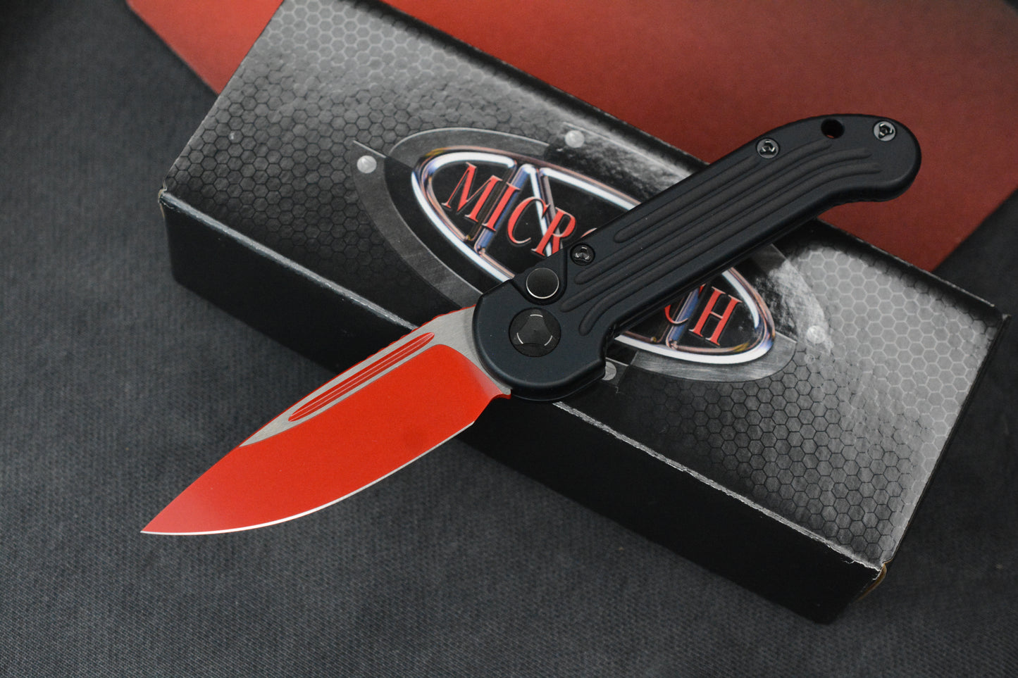 RARE Microtech LUDT Sith Lord Red Elmax Blade / Milled Black Handles SN 226 05/2016