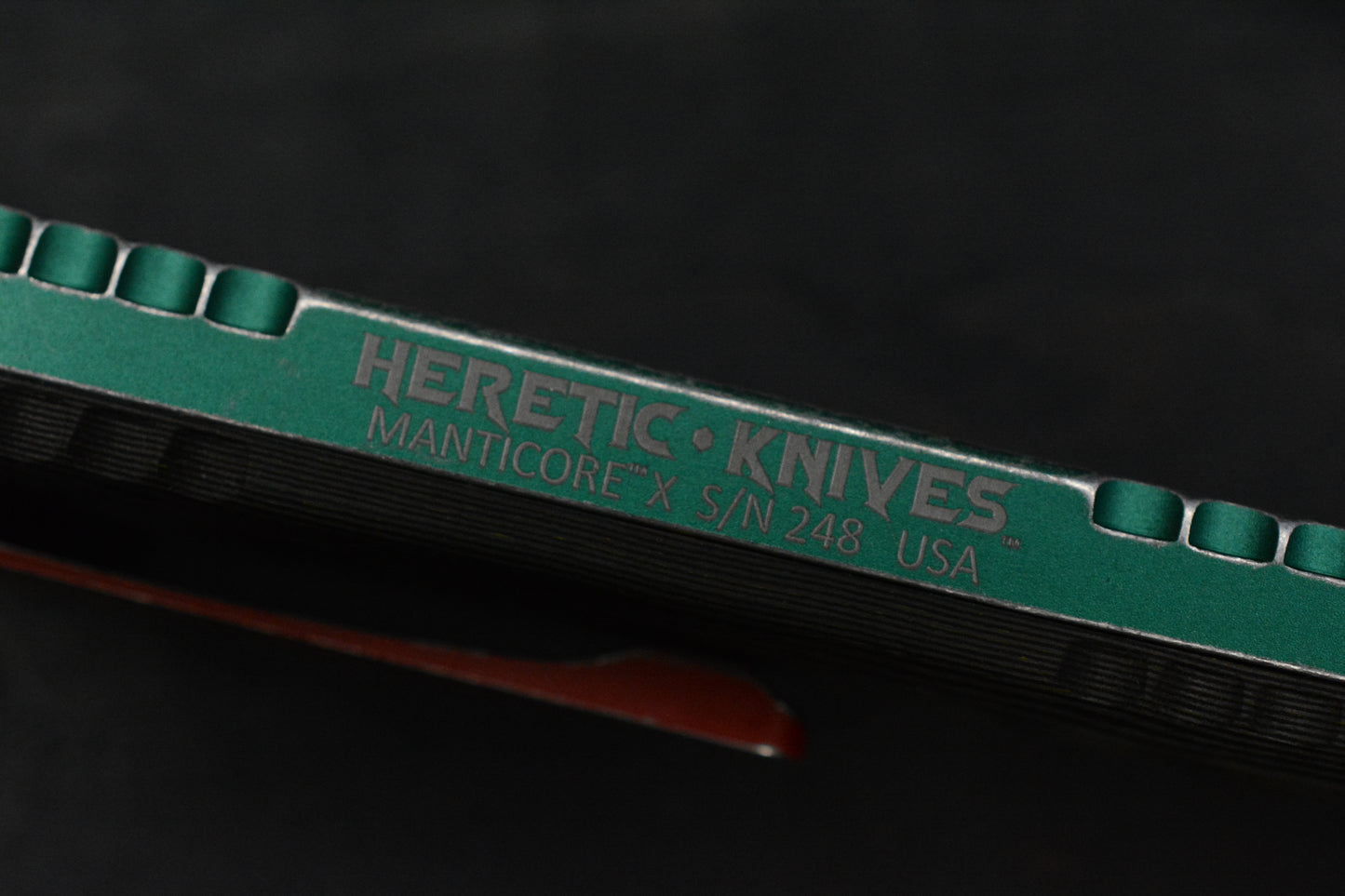 NEW Heretic Manticore X Bounty Hunter OTF - Black Magnacut T/E SN 248 w/ Boba Fett Bead