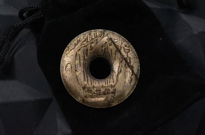 New Grimnuts Urban EDC “Lifesaver” Graveyard Reaper Brass Engraved Pocket Art