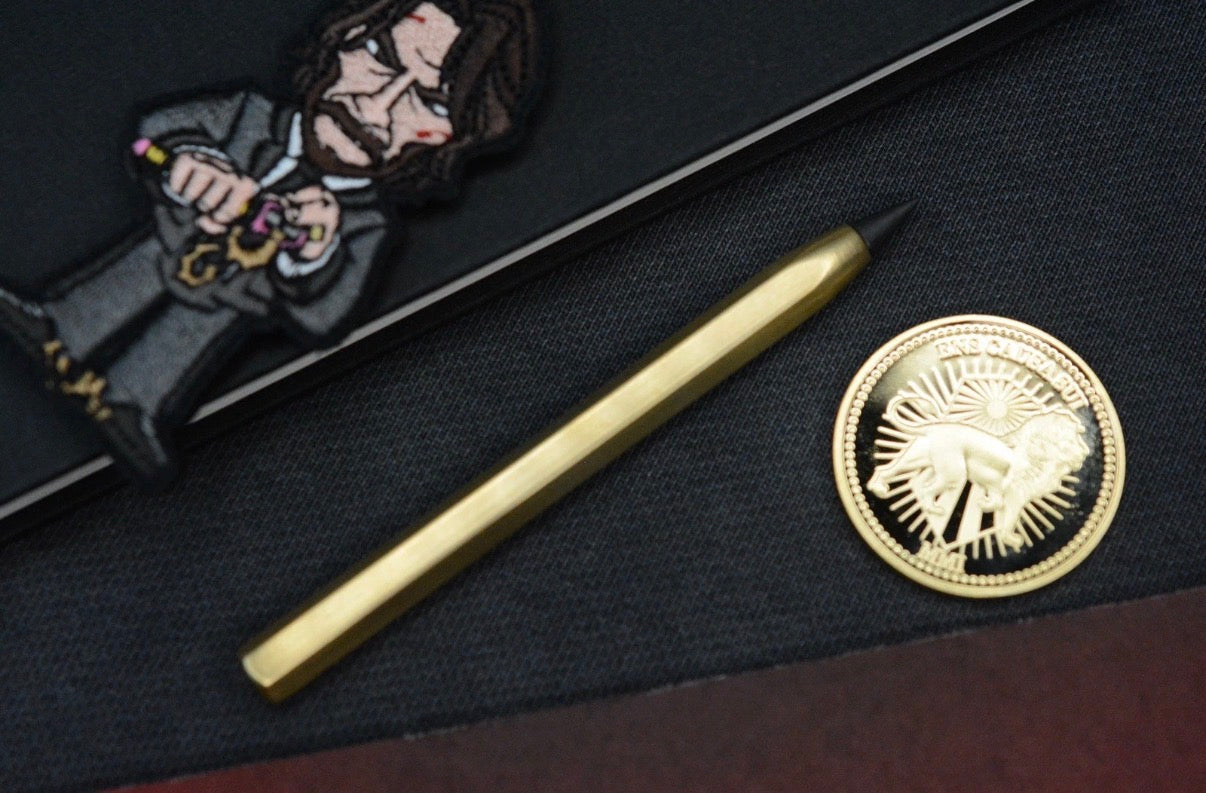 NEW TKW “Baba Yaga” John Wick Brass Pencil Spike w/ Patch
