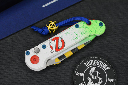 NEW Microtech LUDT Gen-III T/E - “Caution Tape” White Slime Ghostbuster Special Edition