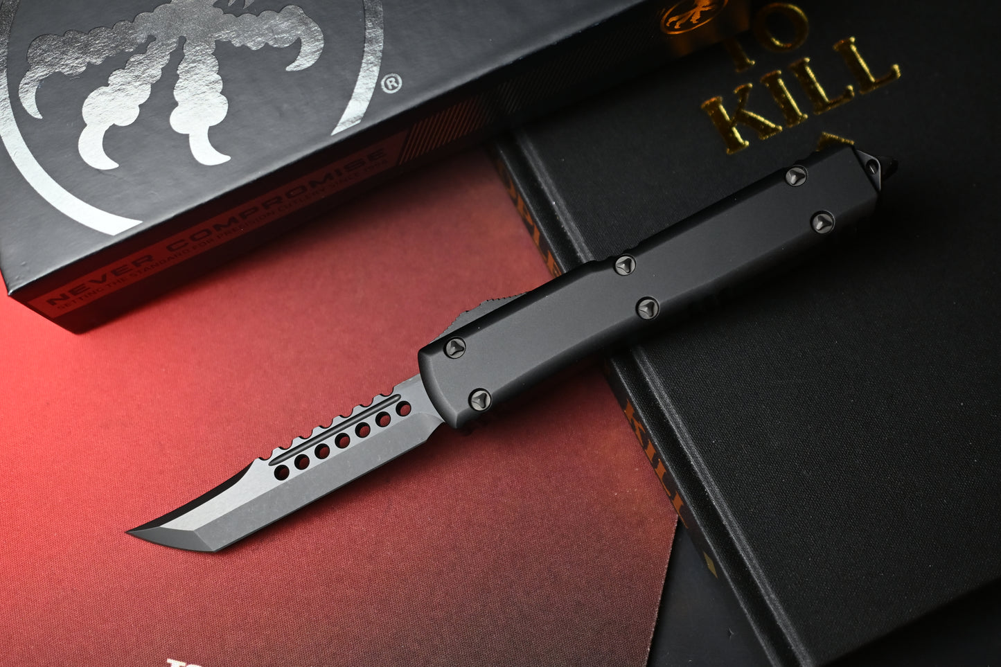 RARE Microtech Ultratech Hellhound Shadow - Black/ Black DLC 08/2022 SN 627