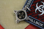 Rare Steel Flame KillboX Pendant Pile Of Skulls Sterling Silver Bronze Accents