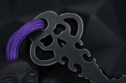 NEW Urban EDC Chaves Knives “Black Sabbath” Ti Pry Bar Anodized w/Skull Bead