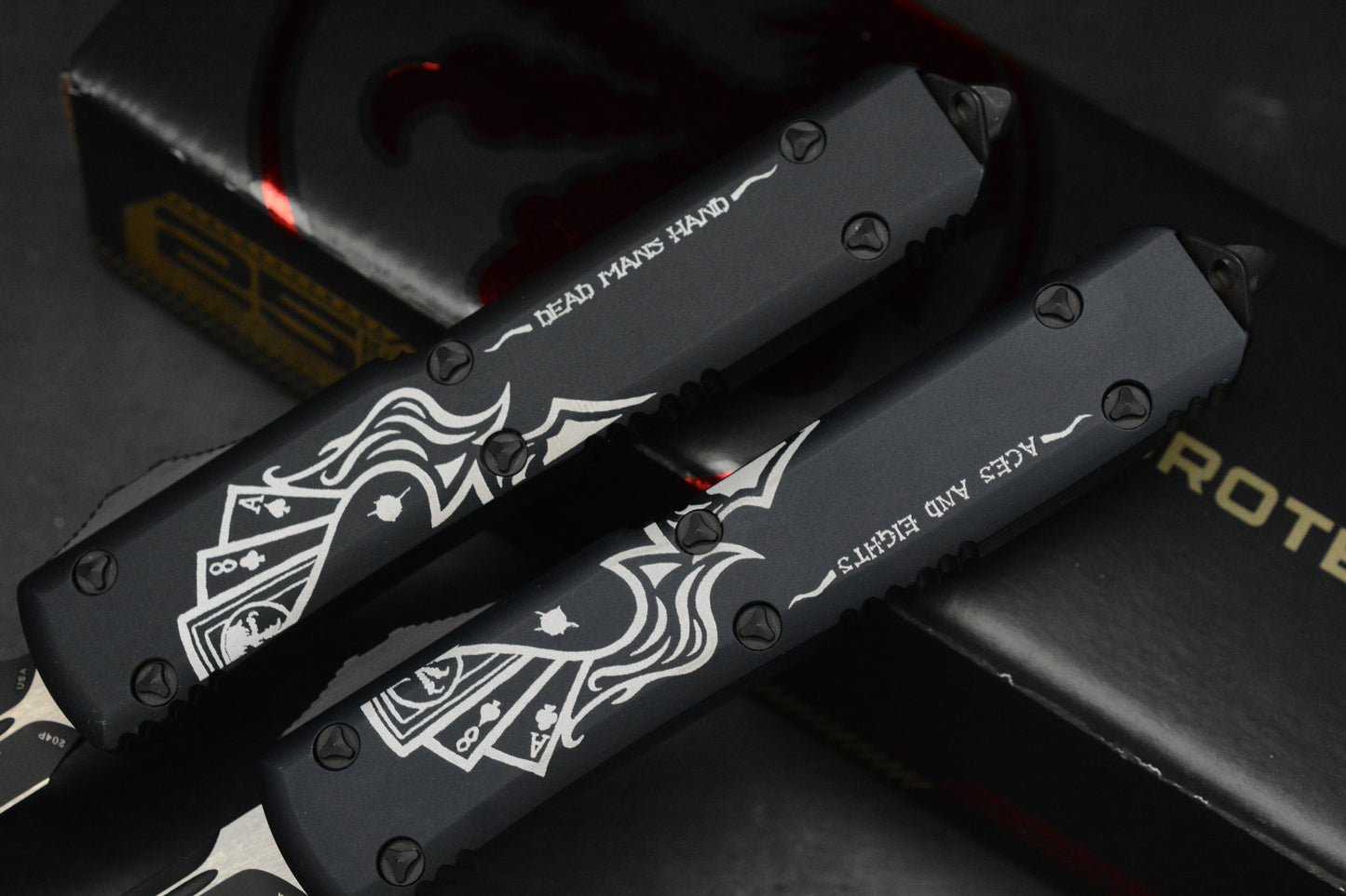 NEW Microtech Uktratech Dead Man’s Hand Collectors Set S/E & D/E SN 067