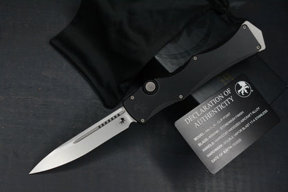 NEW Microtech Halo IV Marfione Selects Black - Clip Point  Hardcoat Aircraft Alloy w/ DOA 10/2025