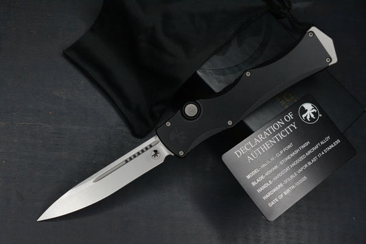 NEW Microtech Halo IV Marfione Selects Black - Clip Point  Hardcoat Aircraft Alloy w/ DOA 10/2025