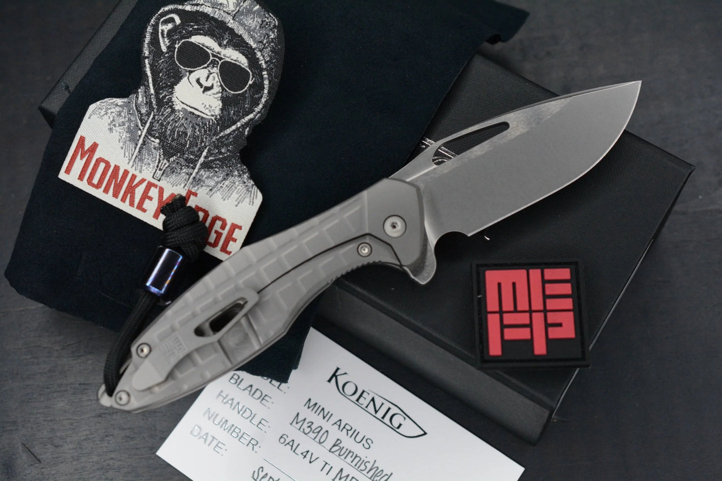 RARE Koenig x Monkey Edge Mini Arius 2 Tone Blasted MEFP Frag Pattern w/ Patches
