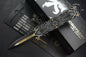 Microtech Hera Two Toned Black w/ Gold Accents Aircraft Alloy w/ Source Artwork