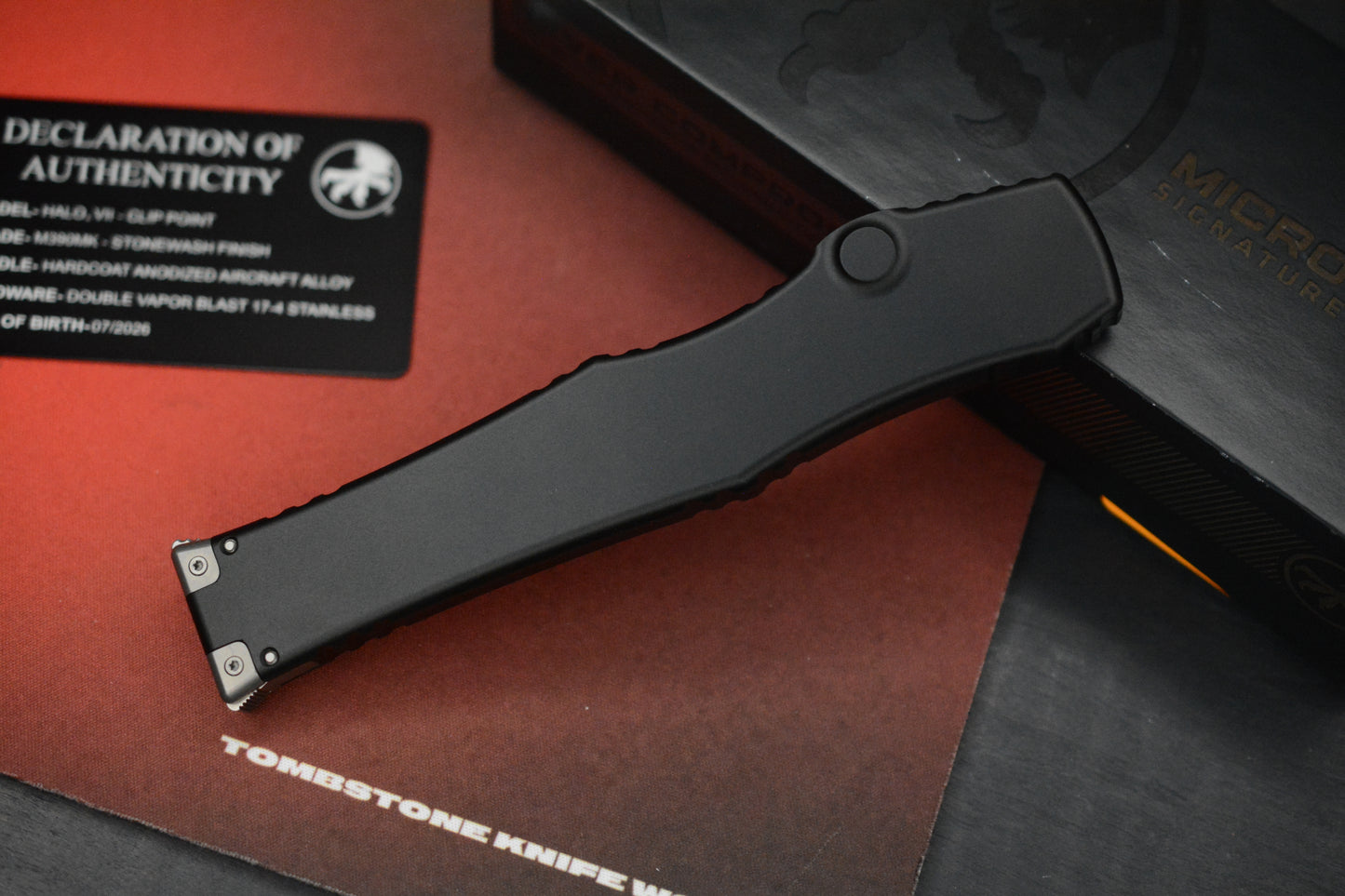 NEW Microtech HALO VII - Hardcoat Ano Black / Clip Point M390K Blade / 07/2026