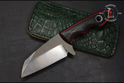 RARE Taylor Made Limekiln Micarta Hollow Grind Fixie w/Robertson Gator Sheath