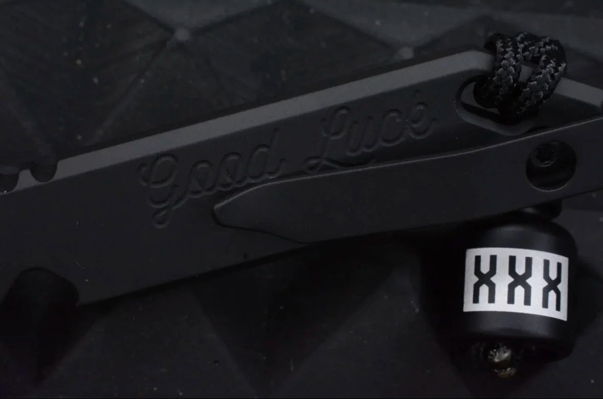 NEW OEGEDC Good Luck Pry Bar Black Cerakote 6AL4V Ti w/ Rare Poison Bead