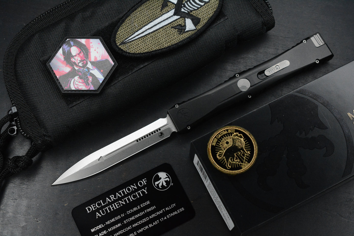 NEW Microtech Nemesis IV - Marfione Select Single Action OTF 4.4” M390MK D/E