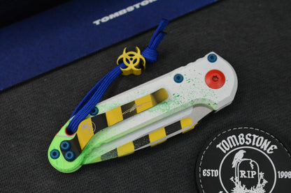 NEW Microtech LUDT Gen-III S/E - “Caution Tape” White Slime Ghostbuster Special Edition