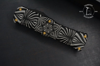 Microtech Hera Two Toned Black w/ Gold Accents Aircraft Alloy w/ Source Artwork