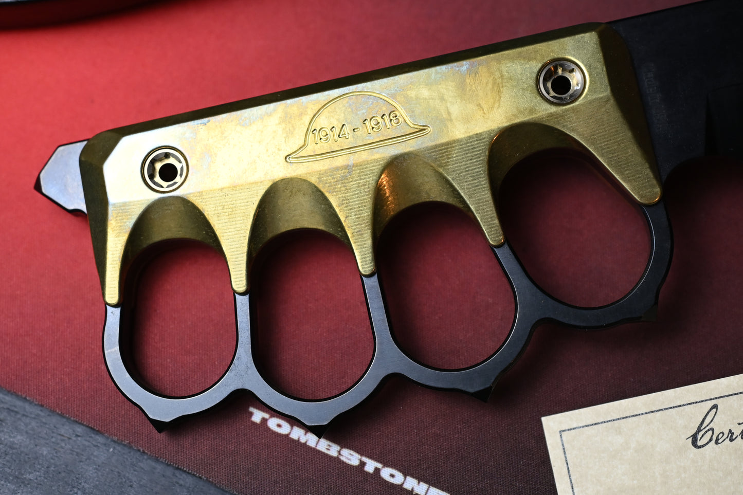NEW Medford Trench Knife “Doughboy” Edition - 1095 Black Oxide / Brass Handles w/ COA & Black Leather Sheath (1 of 20)