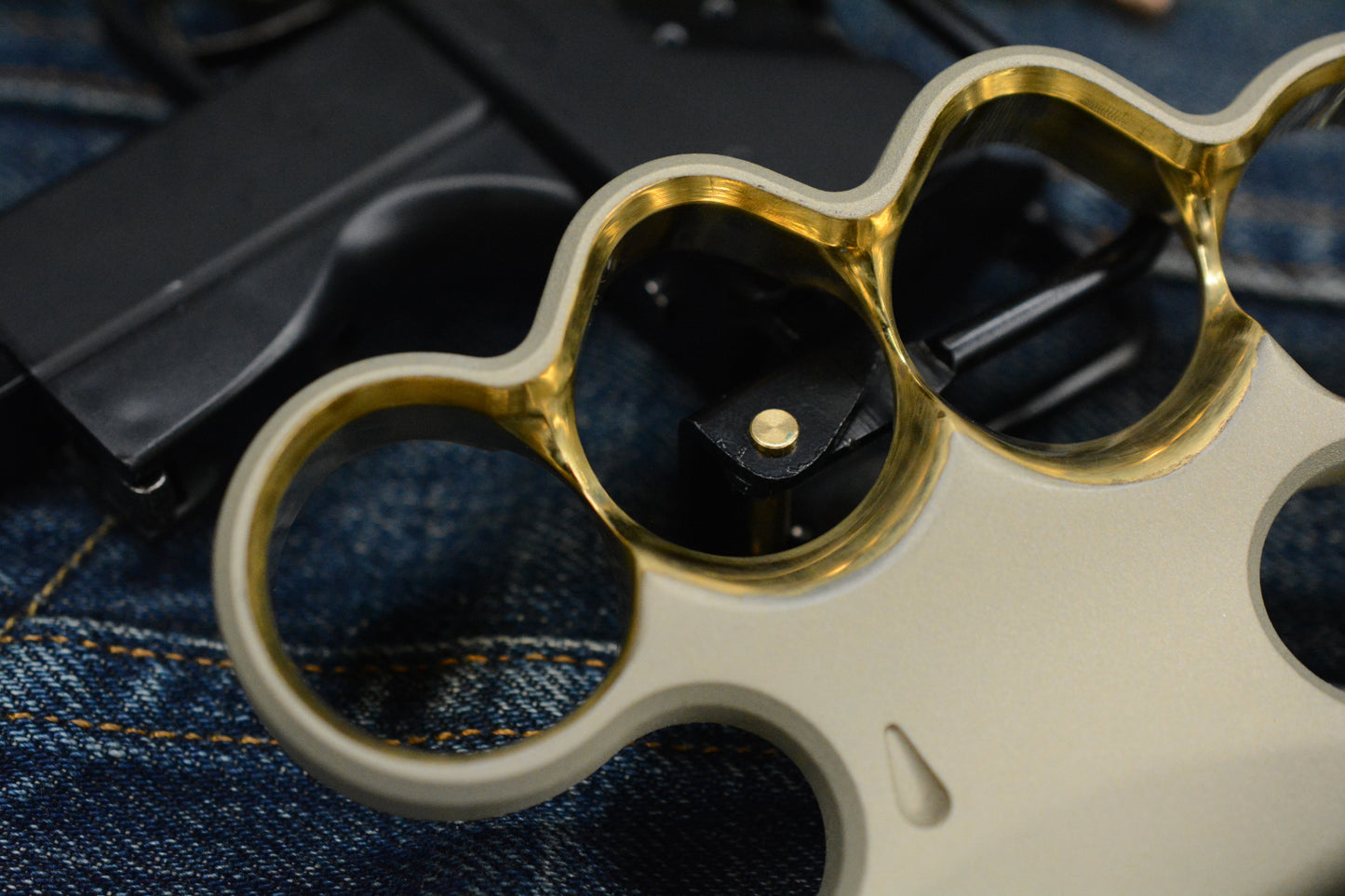 CUSTOM Delicious Fist 4FK - Platinum Cerakote Brass / Polished Finger Stalls 1/1