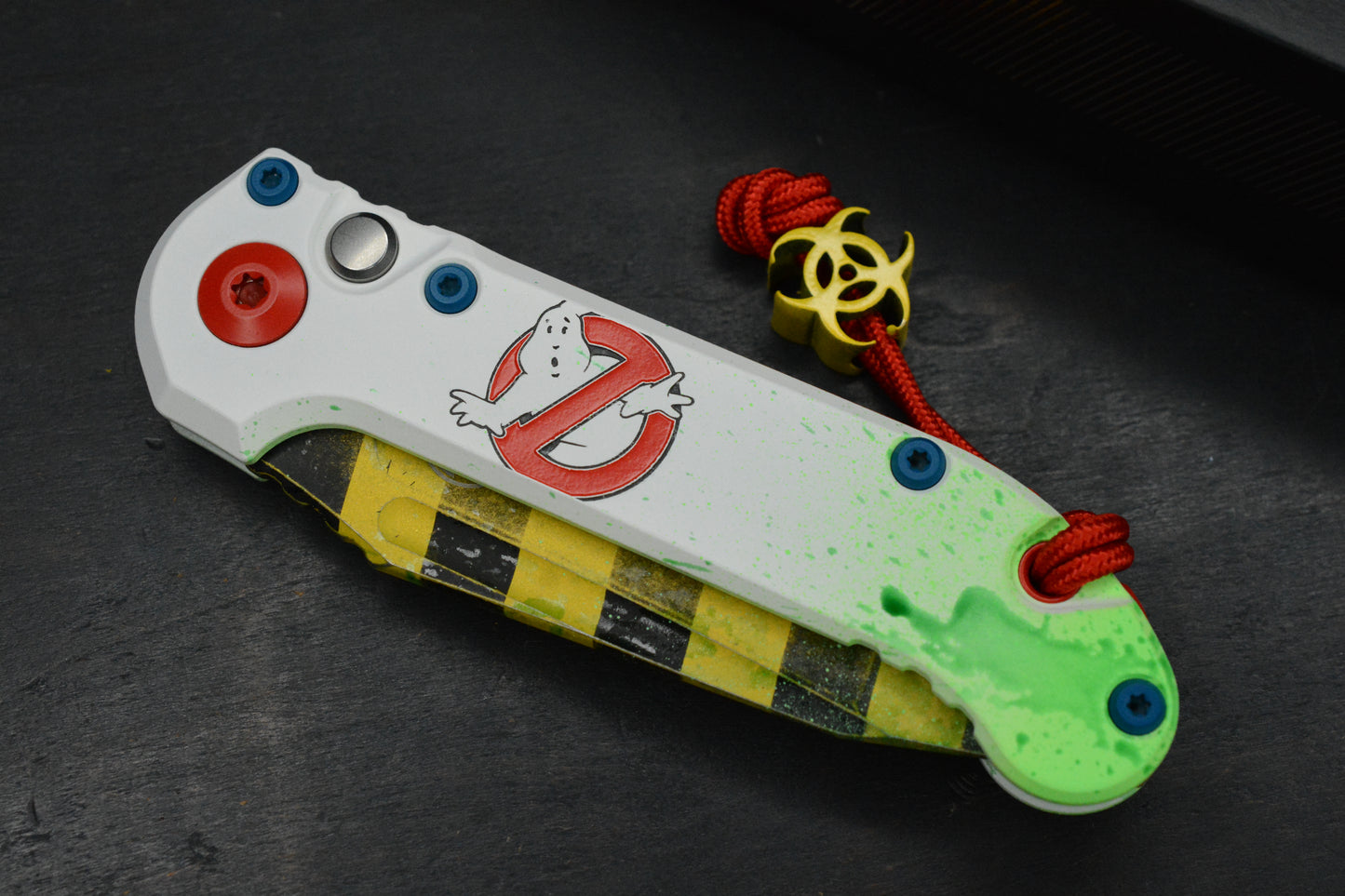 NEW Microtech LUDT Gen-III T/E - “Caution Tape” Ghostbuster Special Edition