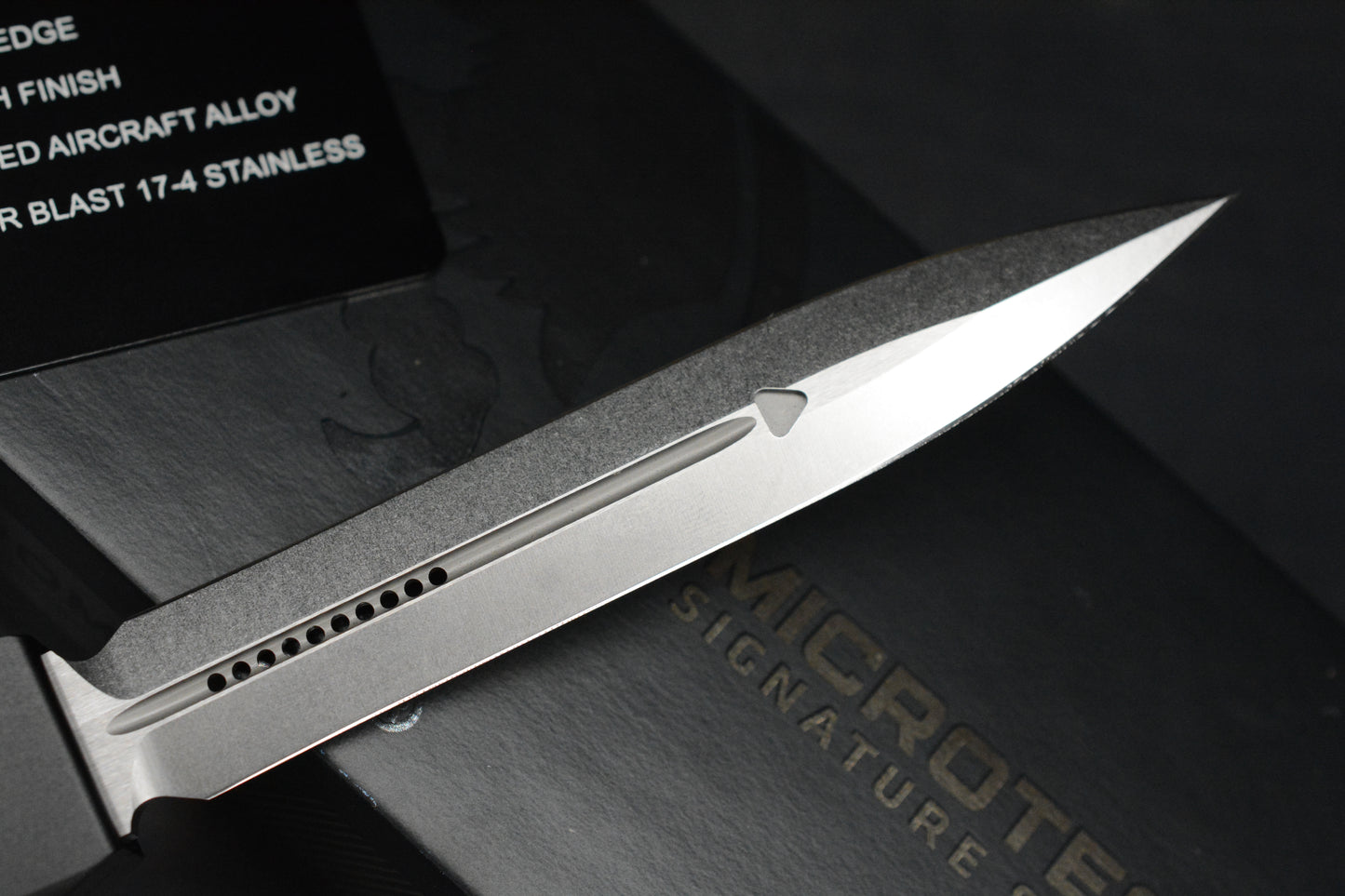 NEW Microtech Nemesis IV OTF - Stonewash D/E Black Aluminum Handle