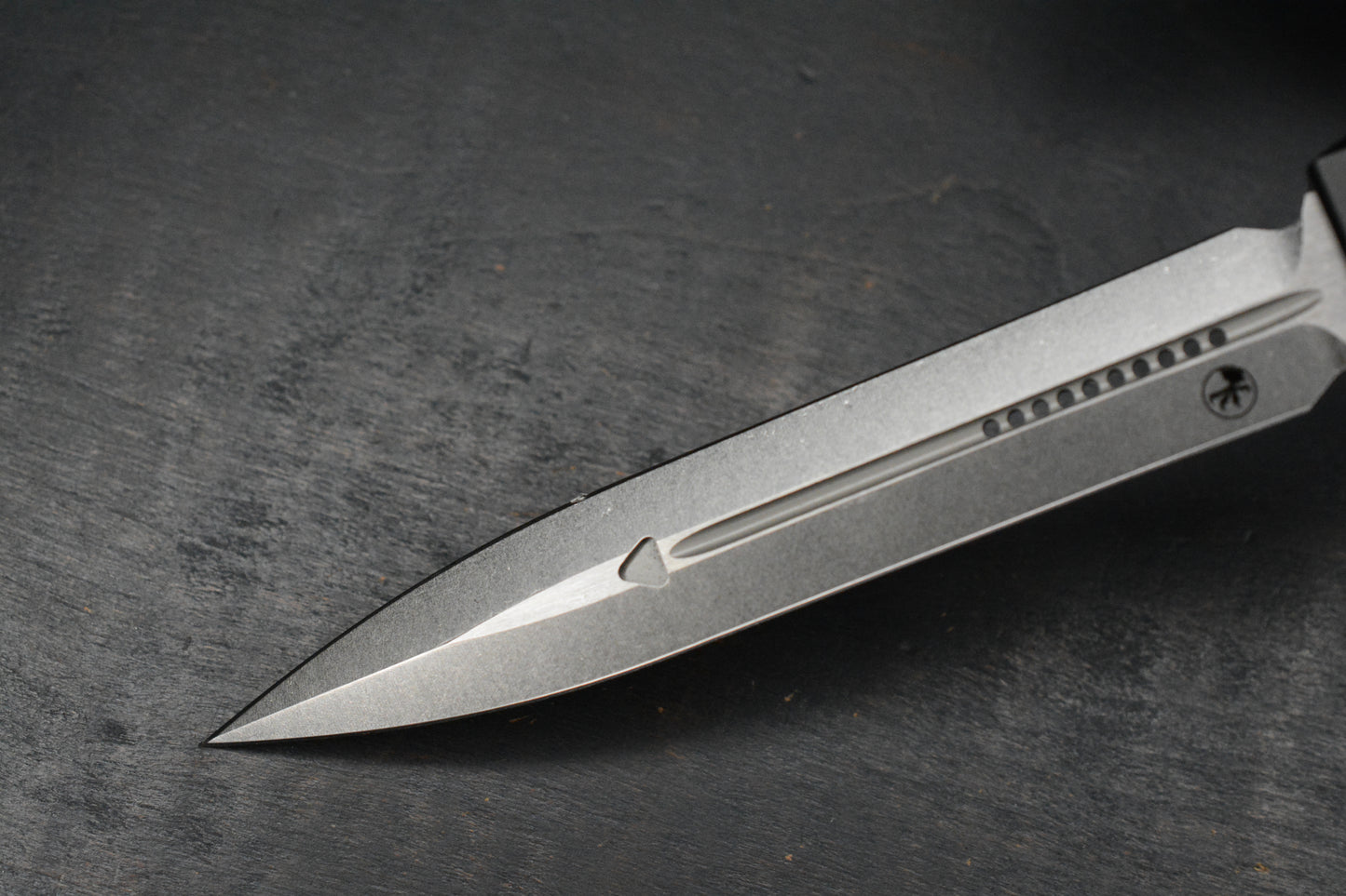 NEW Microtech Nemesis IV OTF - Stonewash D/E Black Aluminum Handle