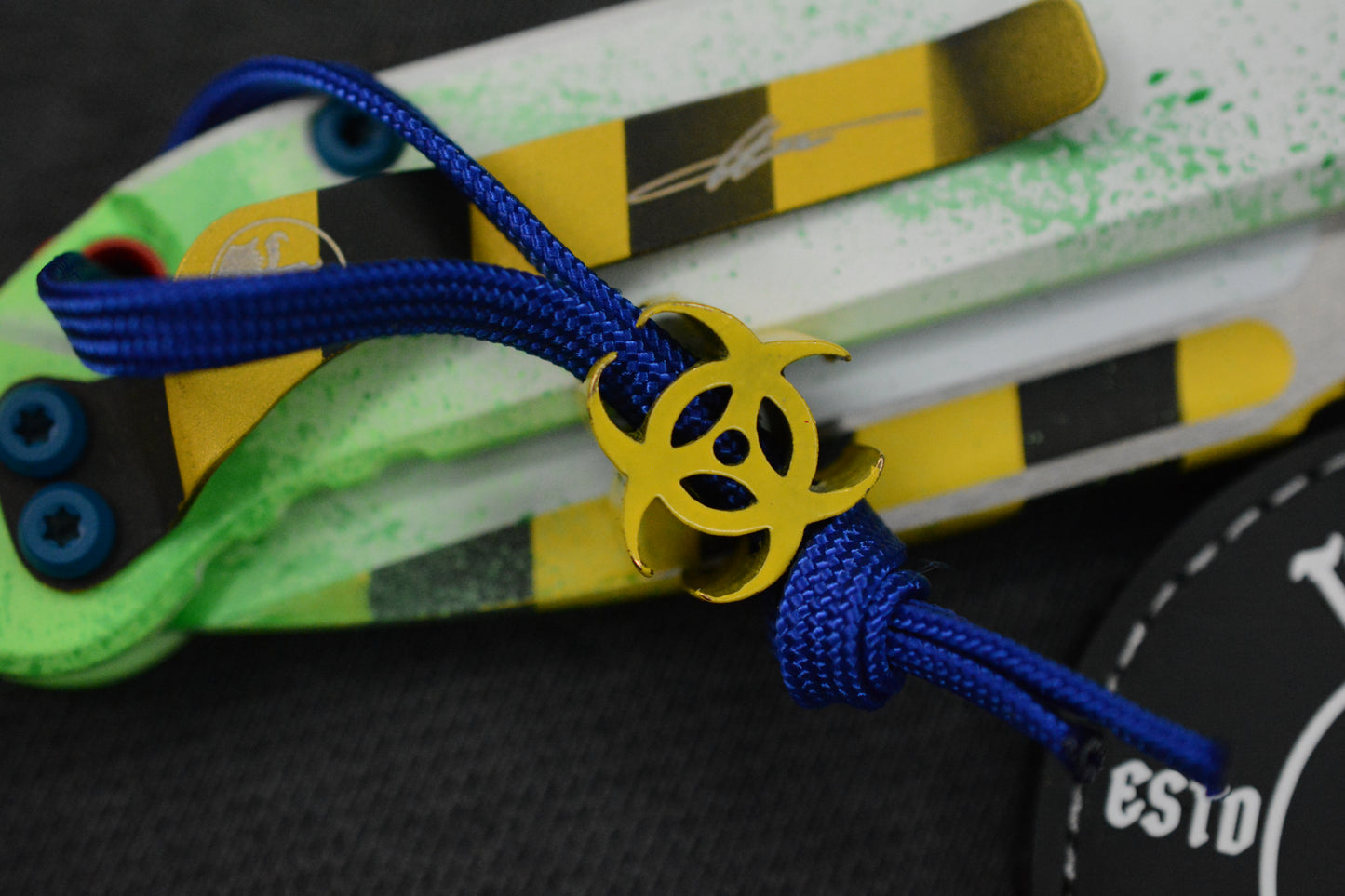 NEW Microtech LUDT Gen-III S/E - “Caution Tape” White Slime Ghostbuster Special Edition