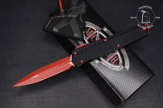 Microtech Red Cypher Auto MK7 D/E w/ Red Hardware