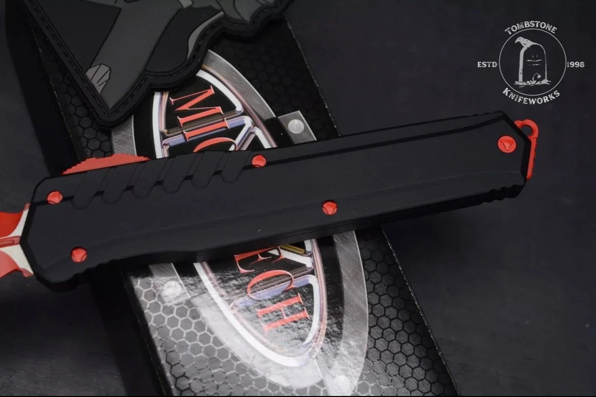 Microtech Red Cypher Auto MK7 D/E w/ Red Hardware