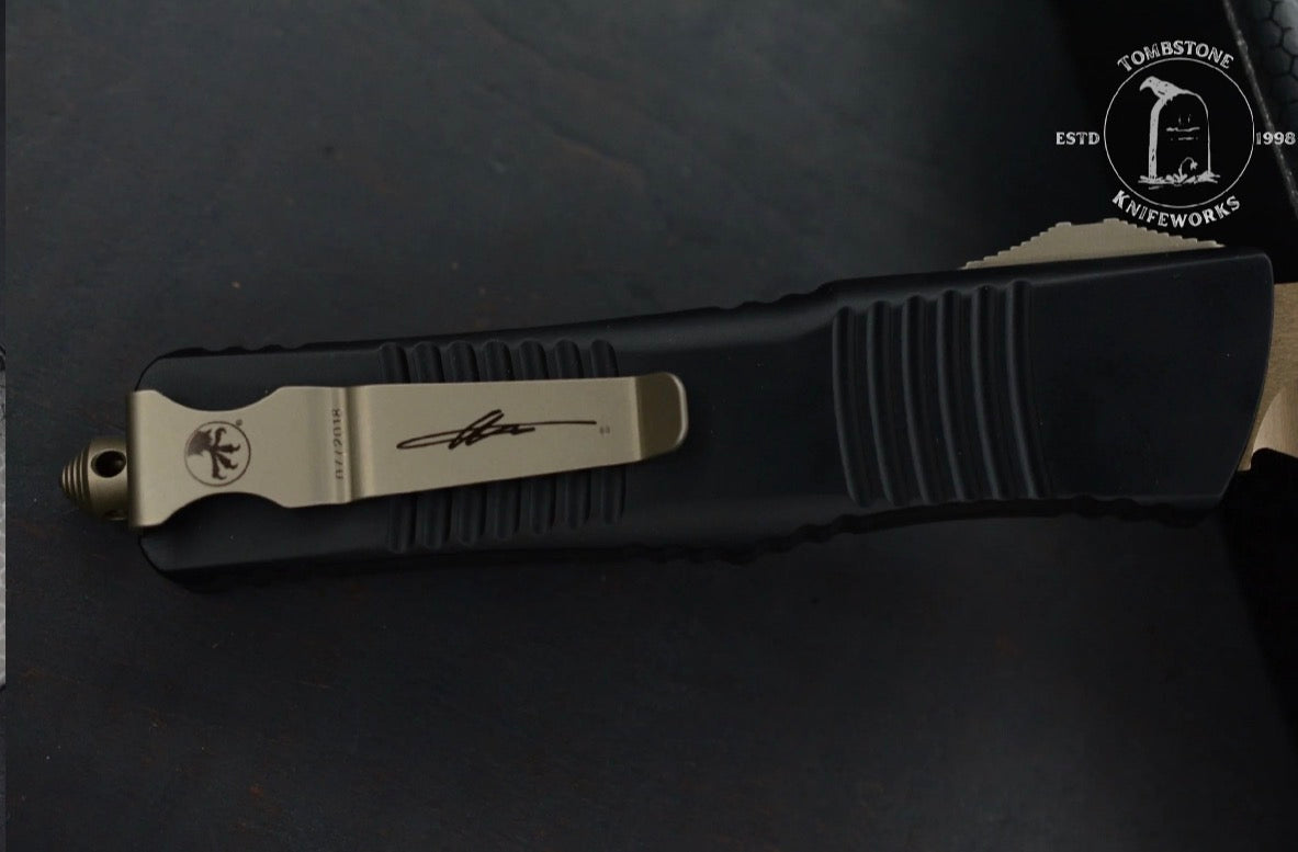 VINTAGE Microtech Combat Troodon Hellhound Bronze Standard Black/ Bronze 2018